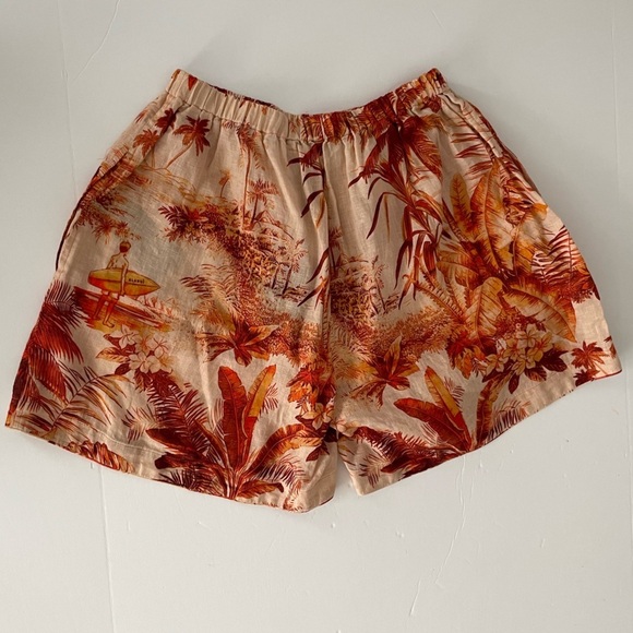 Alanui linen ho'okipa toile de jouy shorts Hawaii hawaiian theme xs - Picture 11 of 11